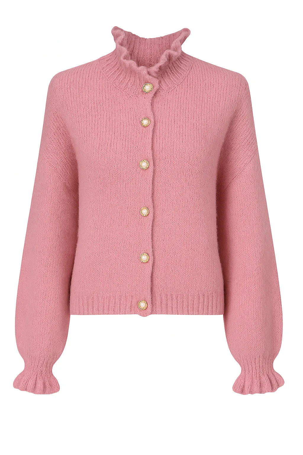 EMELY – Weicher Strick-Cardigan mit Rüschen